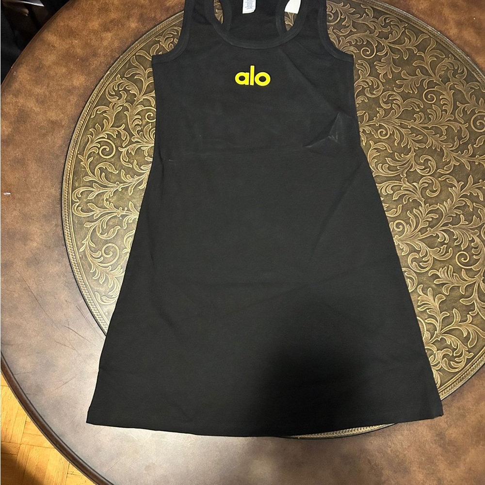 Alo Black Dress with Yellow Logo